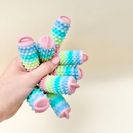 Eight-piece textured sensory set designed to help you explore the full scale of pressure feedback.