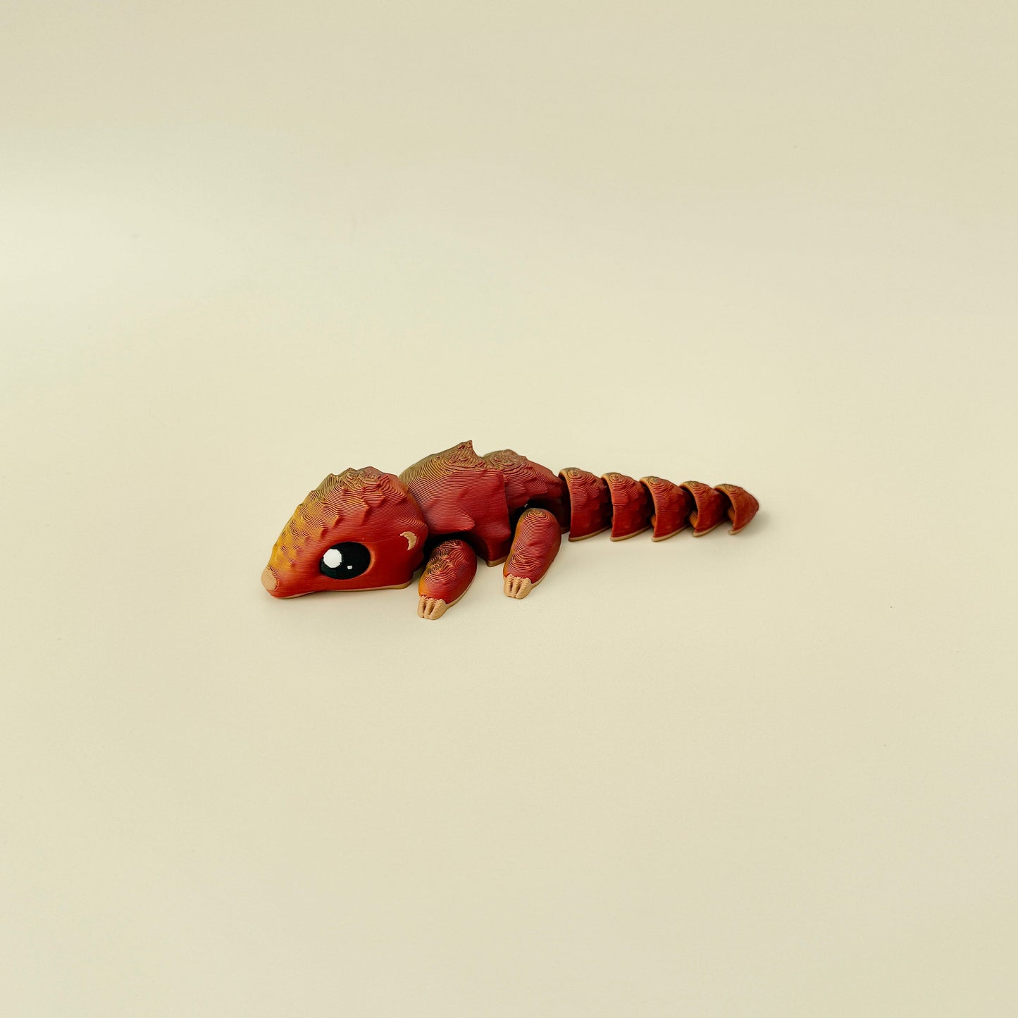 Fully flexible pangolin figure, smooth articulation, inspired by Netflix’s Kulu.