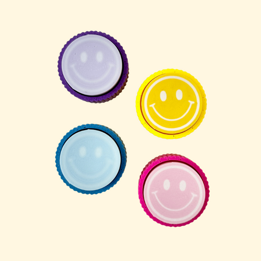 compact fidget clicker with loop for attaching to keys or lanyards