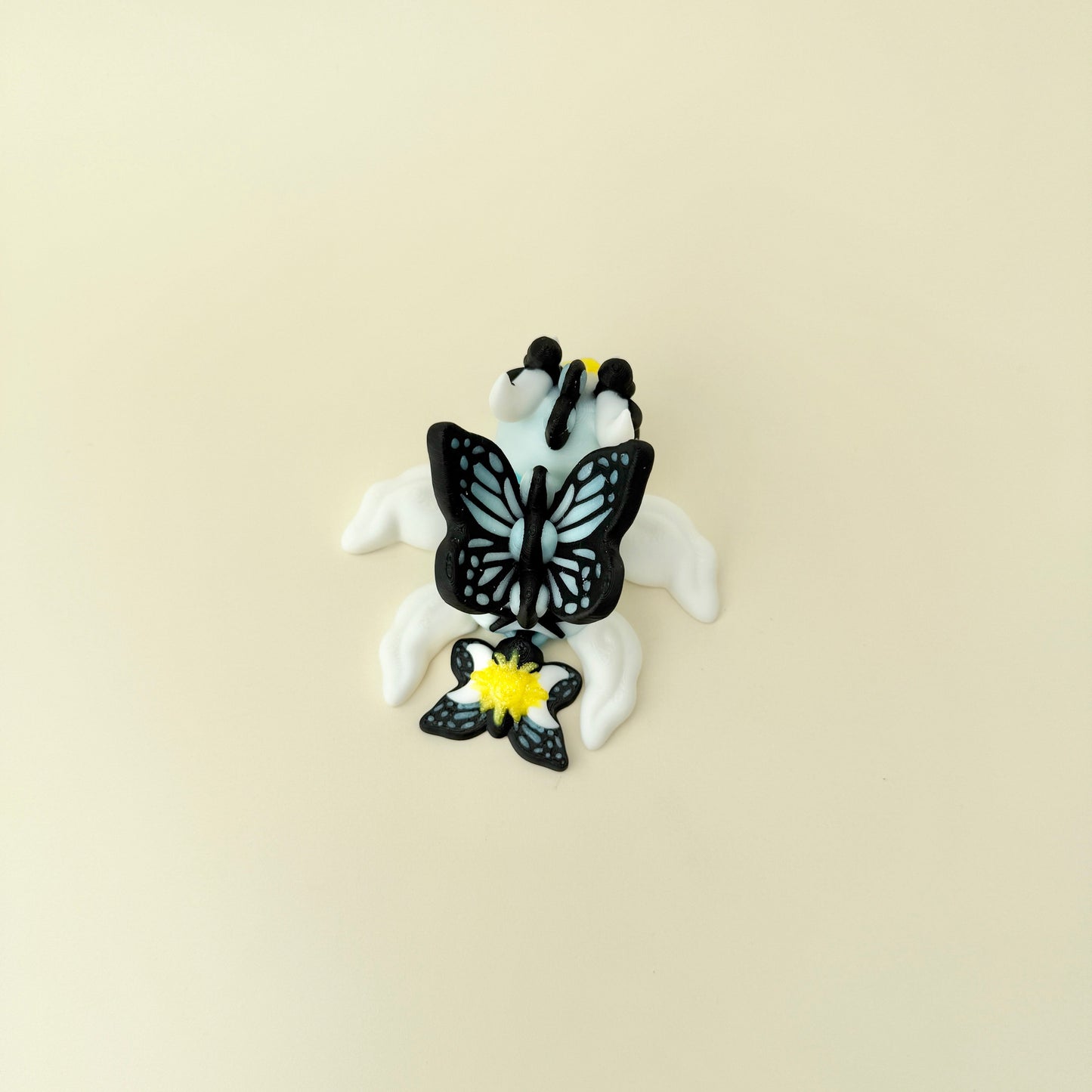 Zodiac turtle in blue, white, and gold designed for Gemini season birthdays