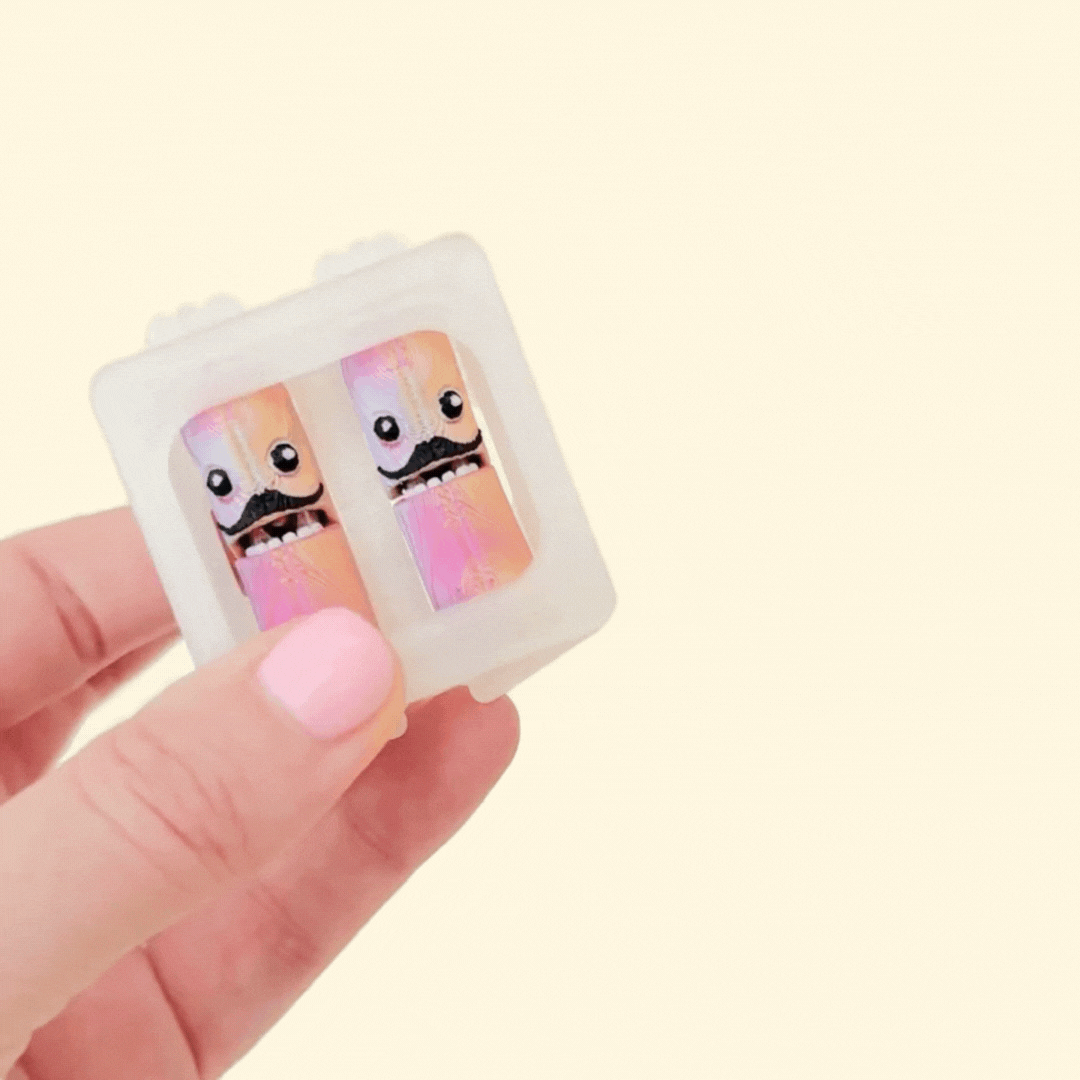 compact moustached bean fidgets with tactile ridges for grounding and focus