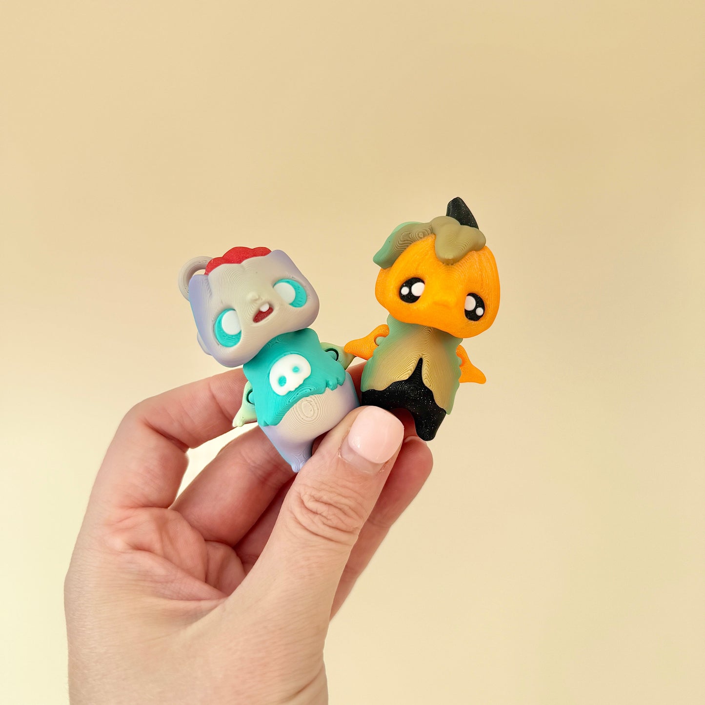 Pocket-sized sensory figurine with raised textures and a bold brain accent.