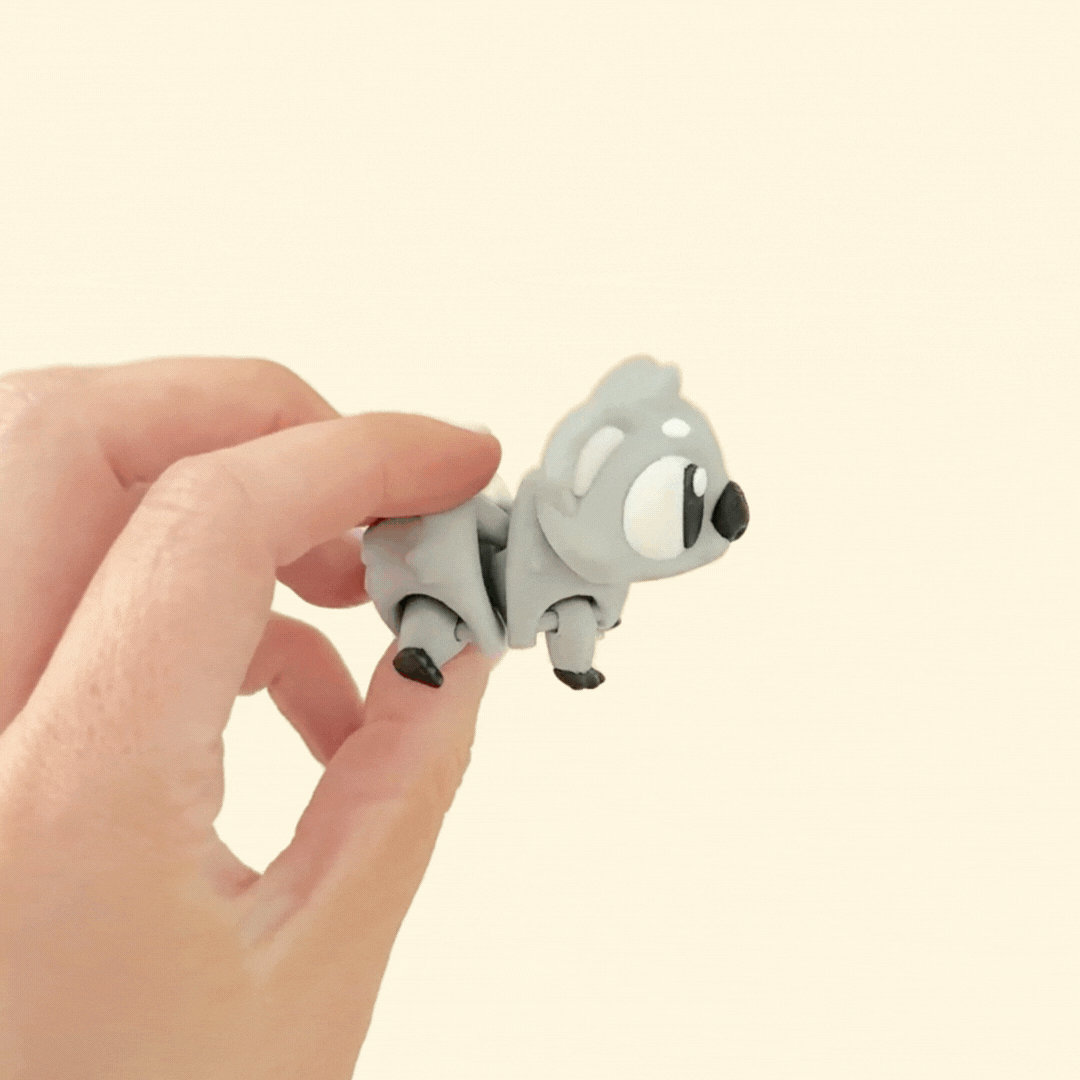 Detailed grey baby koala sensory figure, providing soothing tactile interactions perfect for anxiety and focus.