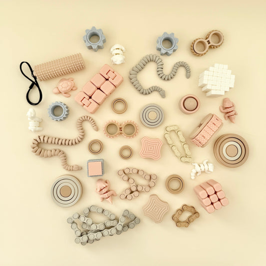 Extensive collection of fidgets for classrooms, therapy, and sensory support.