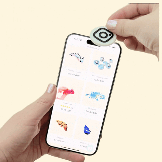 Multiple NFC keyrings arranged in a row, showcasing sleek designs and practical uses for websites, phone numbers, and social media links.