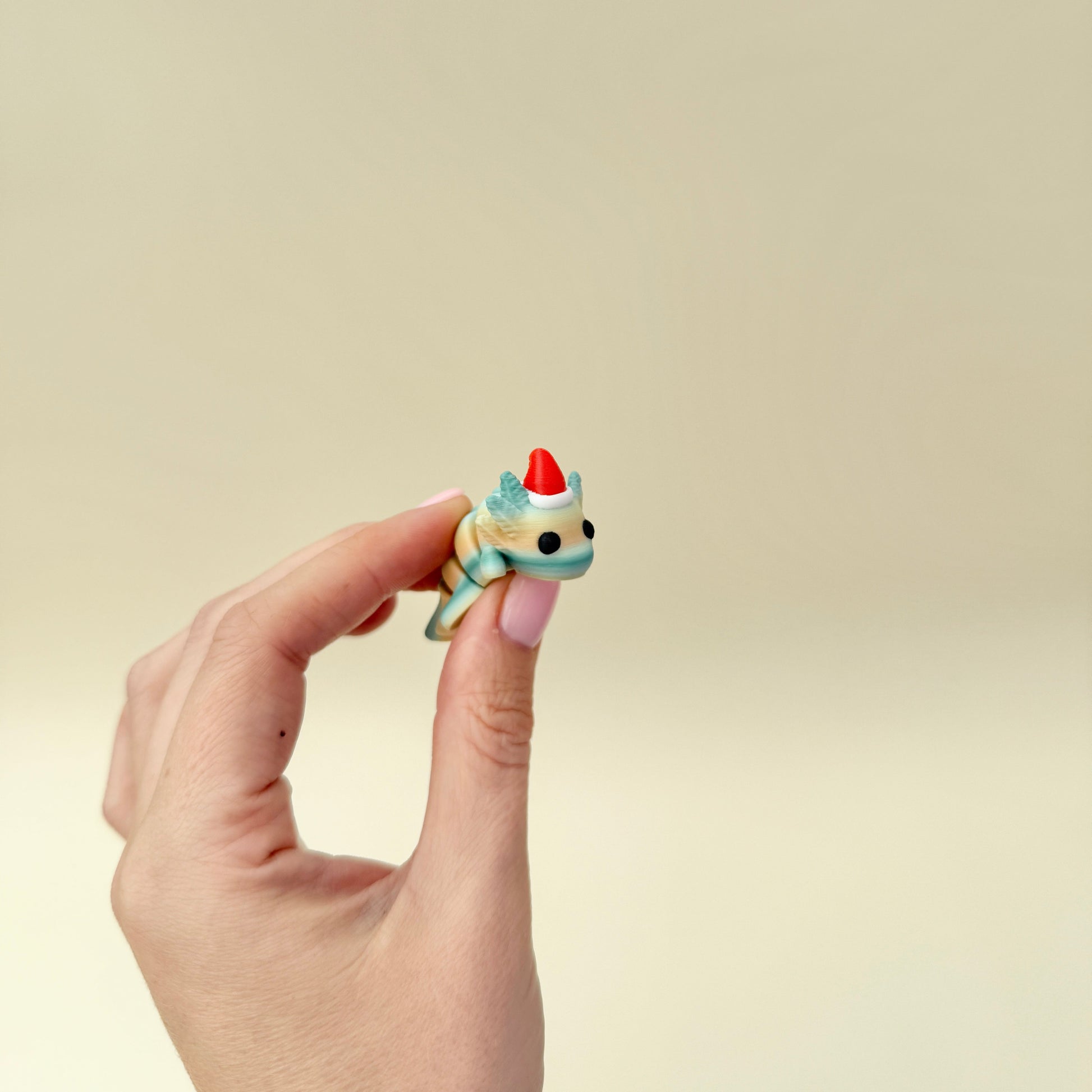 Pocket-size 5 cm axolotl toy for stockings and on-the-go stimming.
