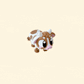 A fully articulated baby cow fidget toy with brown and white markings, horns, and big black-and-white eyes.
