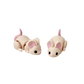 Beige mouse fidget toy with pink ears, nose, and tail, fully articulated and 6.5cm in length for sensory play.
