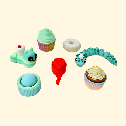 assorted sensory fidget toys arranged as a birthday gift set for focus and fun
