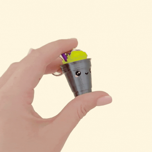 Compact metallic cup body with smooth press action on top.
