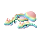 Pastel rainbow Cloud Dragon fidget toy with horns, scales, and claws, 12.5cm in length.