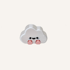 Cute mini cloud character with dangling legs and shiny finish designed for desks, shelves and calming decor spaces
