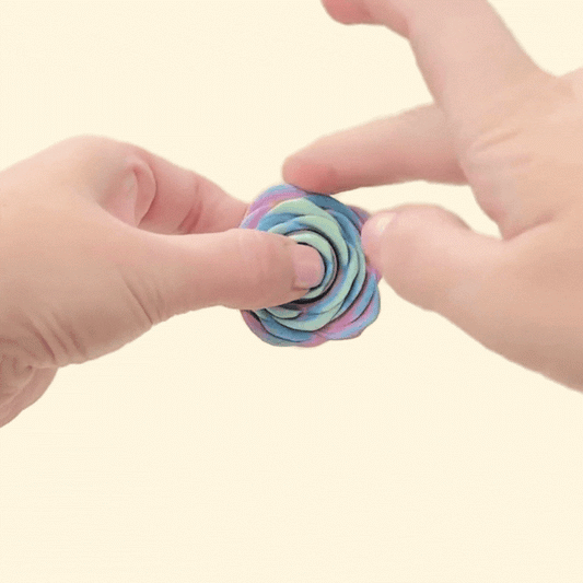 Compact hand spinner in a floral rose design, ideal for stress relief.