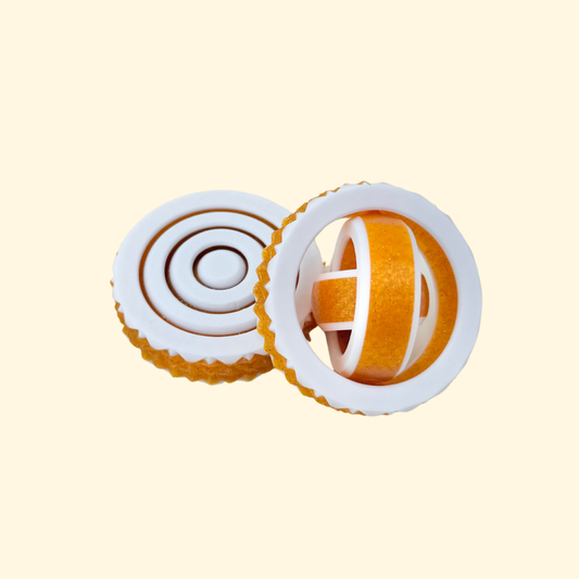 Hand-sized fidget spinner with smooth rotation and low noise, suitable for desk use.
