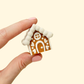 Gingerbread house clicker with iced roof; PLA festive desk fidget with Click or Quiet Click options for sensory use.

