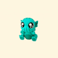 Small teal fidget toy inspired by mythical creatures with moveable limbs and tail