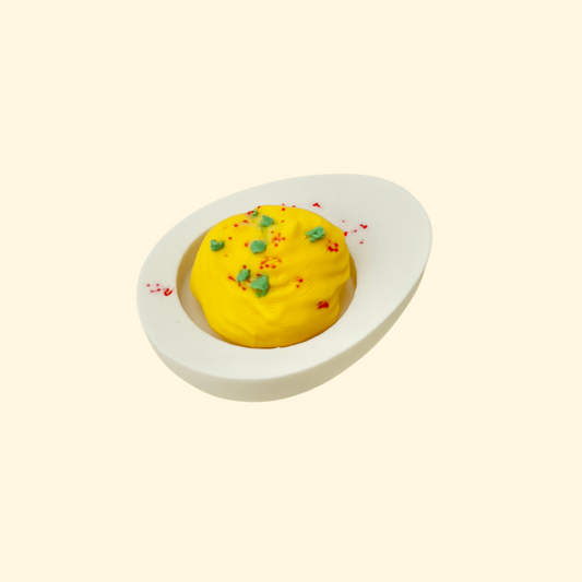Devilled Egg Clicker sensory fidget toy with textured details
