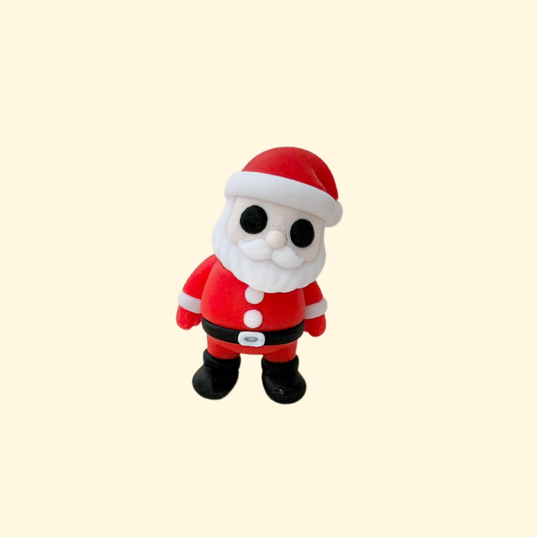 Father Christmas fidget toy in a red outfit with a Christmas hat and white beard, fully articulated for sensory play.