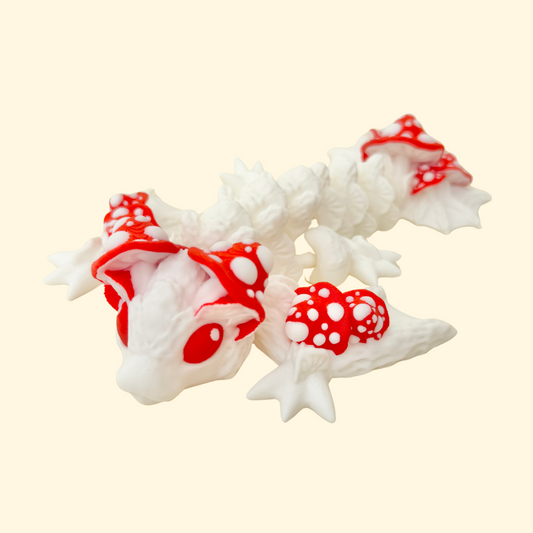 articulated dragon fidget with raised mushroom textures for tactile stimming
