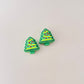 Miniature Christmas tree fidget toy with yellow tinsel and red baubles, great for stocking fillers.