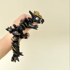 Steampunk dragon toy with movable joints and raised textures, ideal for sensory engagement and display