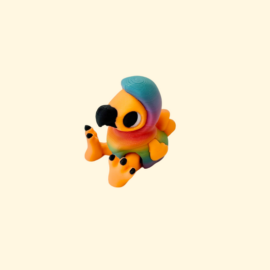 small articulated dodo sensory toy with silent movement and tactile details
