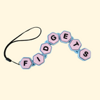 A sensory fidget toy featuring customisable letters, great for branding and neurodivergent users.