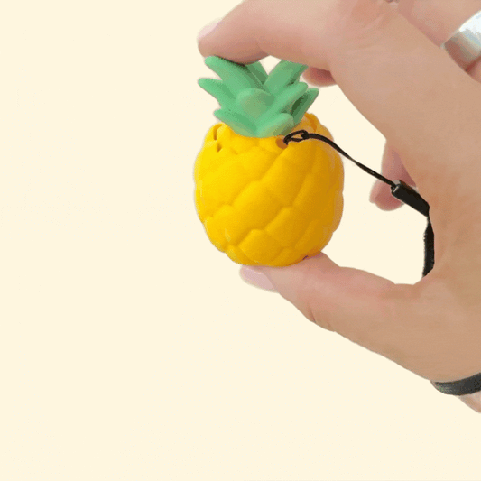 tactile fruit clicker designed for grounding and focus breaks
