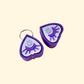 small planchette-shaped clicker fidget with textured top and keyring loop
