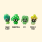 Miniature plant figure with ivy leaves and a cute expression, designed for sensory and visual play.