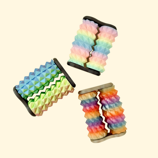 deeply textured rolling fidget toy for stress relief
