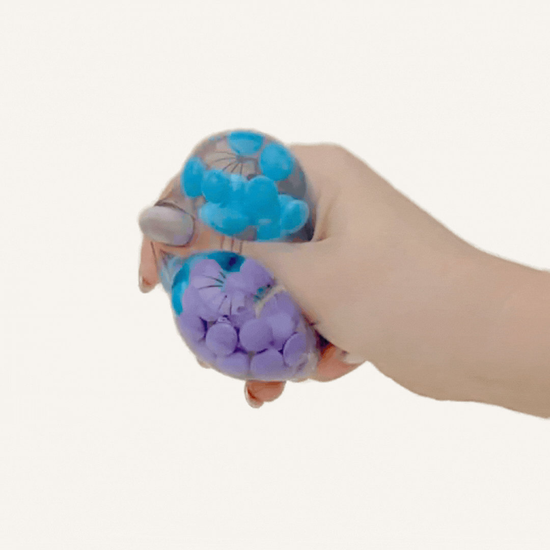 Squishy sensory fidget toy offering satisfying squeeze feedback for self regulation and calming input.
