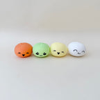 Smooth squishy sensory fidget set for gentle squeezes and calming tactile input during daily routines and travel.
