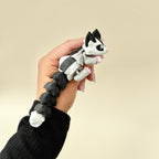 Adorable, portable sensory aid, featuring gentle textures and calming movements.