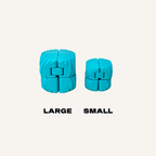 Small sensory toy with ridge texture for finger tracing, designed for discreet fidgeting at desks, in bags or on the go
