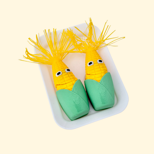 Printed corn tassels add a fun, wacky finish to each mini fidget.

