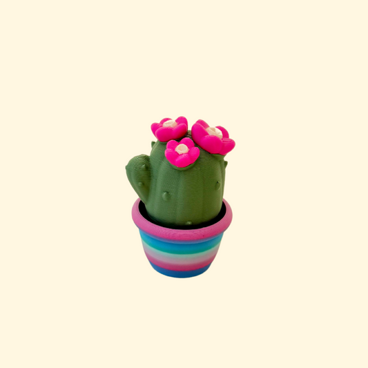 Fun cactus-shaped fidget with a clickable push-down motion and soft spikes.