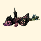 Sensory dragon-wolf hybrid with butterfly wings and a textured body