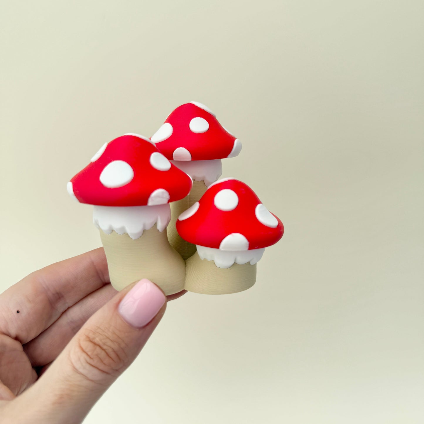 Each mushroom top works as an individual press point for repeated clicks.

