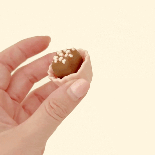 a small fake food sensory fidget toy with multiple textures for tactile input
