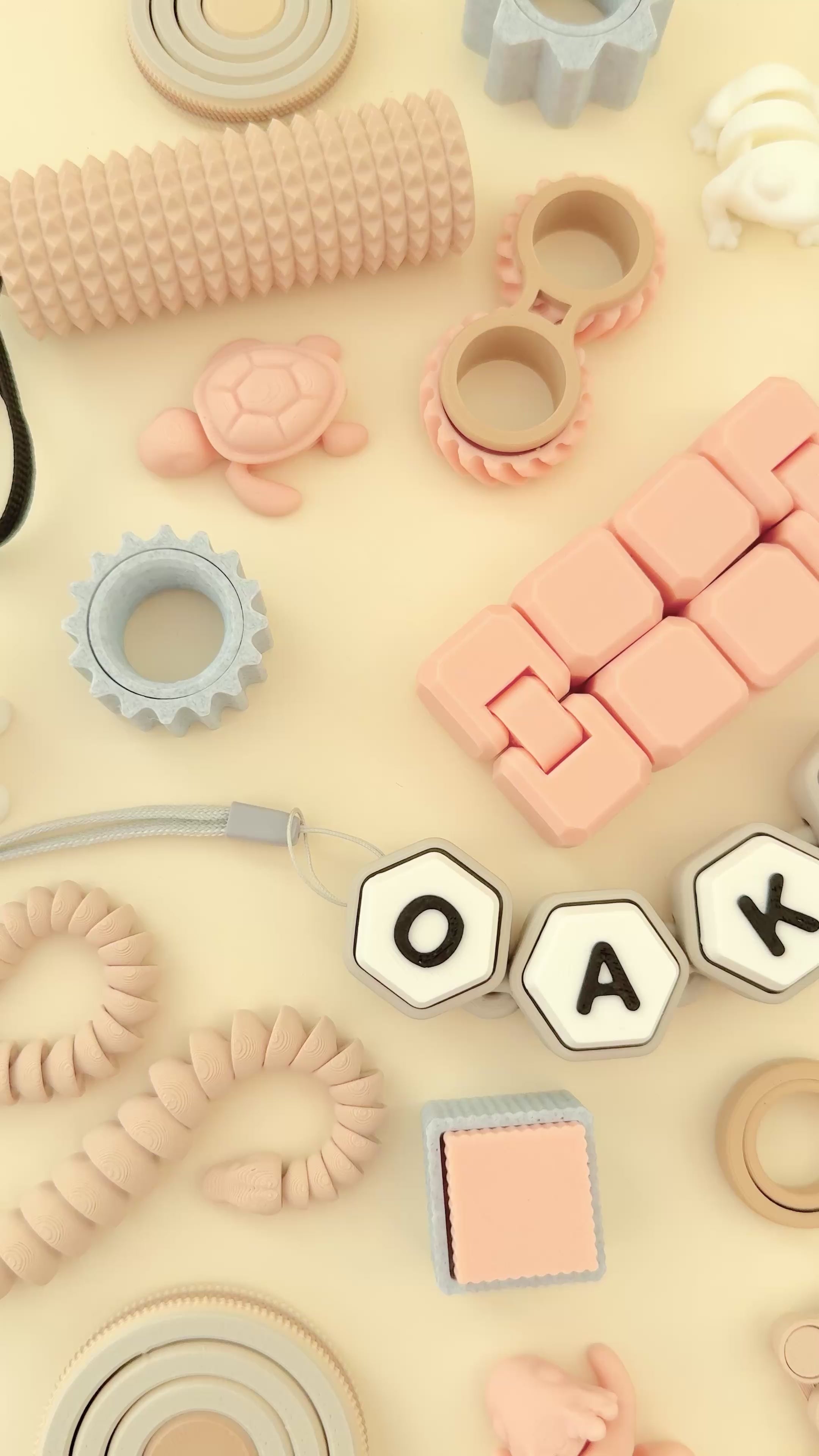 A diverse, robust set of tactile and quiet sensory toys designed to cater to various sensory preferences and needs.