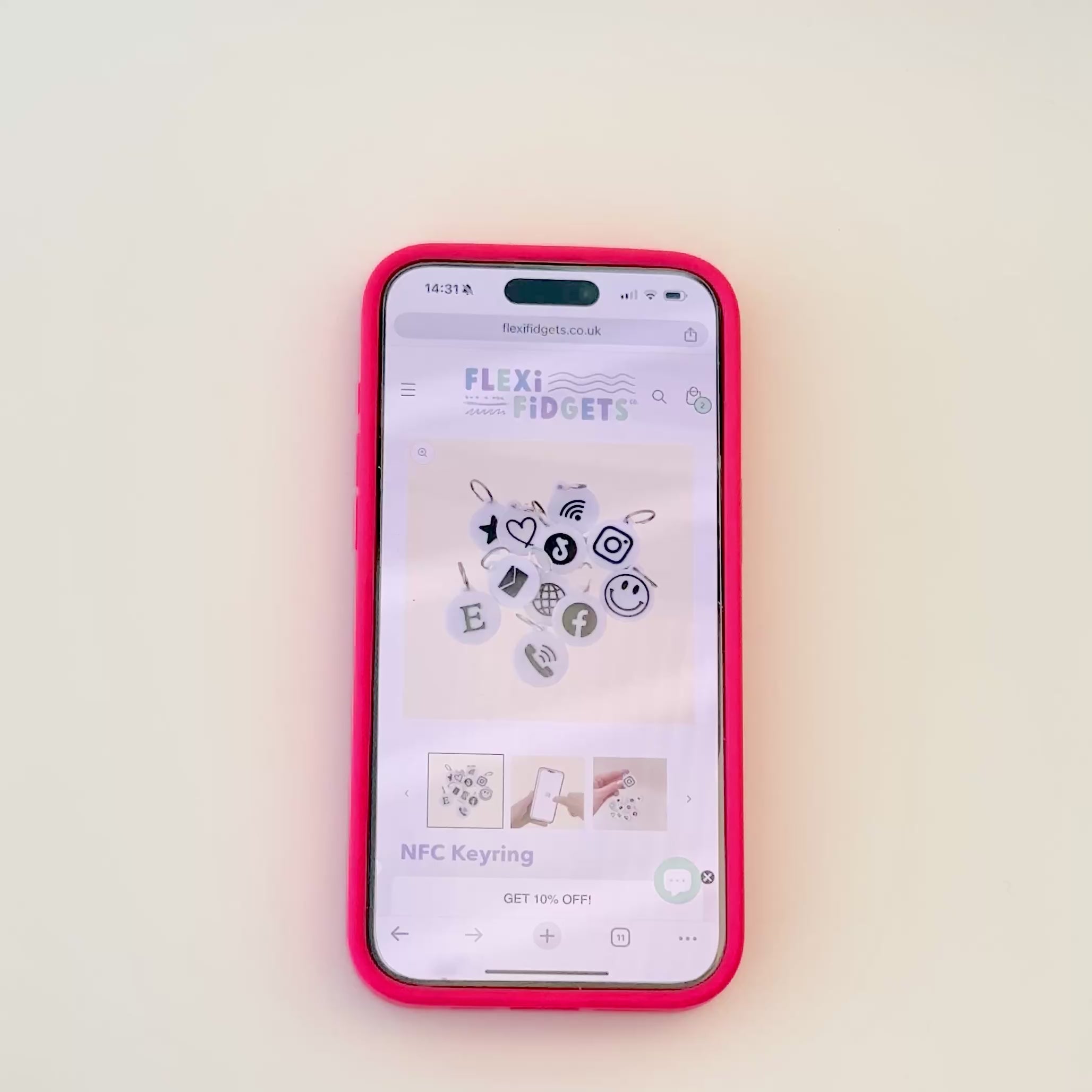 A lightweight NFC keyring for carrying important details.